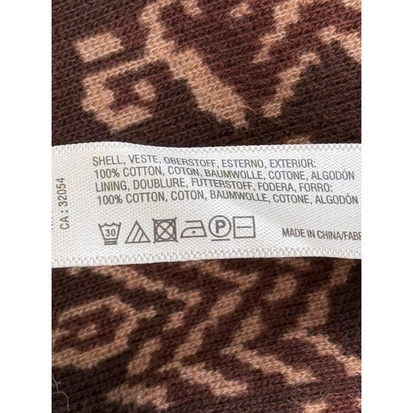 Lilka Hazan Anthropologie Moto Jacket Knit Sleeves Sweater Brown Cream Size M - Picture 9 of 10